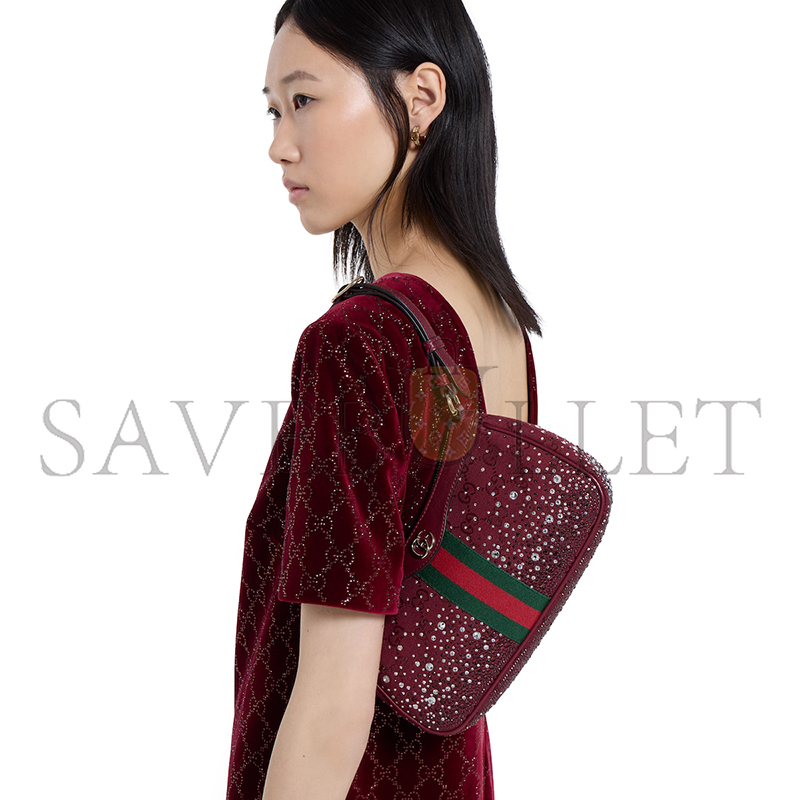 GUCCI OPHIDIA CRYSTALS SMALL SHOULDER BAG 841341 (26*15*6.5cm)